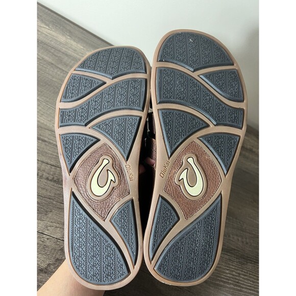 Olukai Mohalu Fisherman Brown Leather Closed-Toe Sandals Sz 12 main image 8